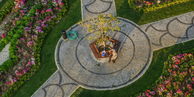 View of Kordon Street, ferry pier and high-rise buildings from the sea in Izmir Passport area View of Kordon Street, ferry pier and high-rise buildings from the sea in Izmir Passport area